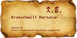 Kratochwill Bertalan névjegykártya